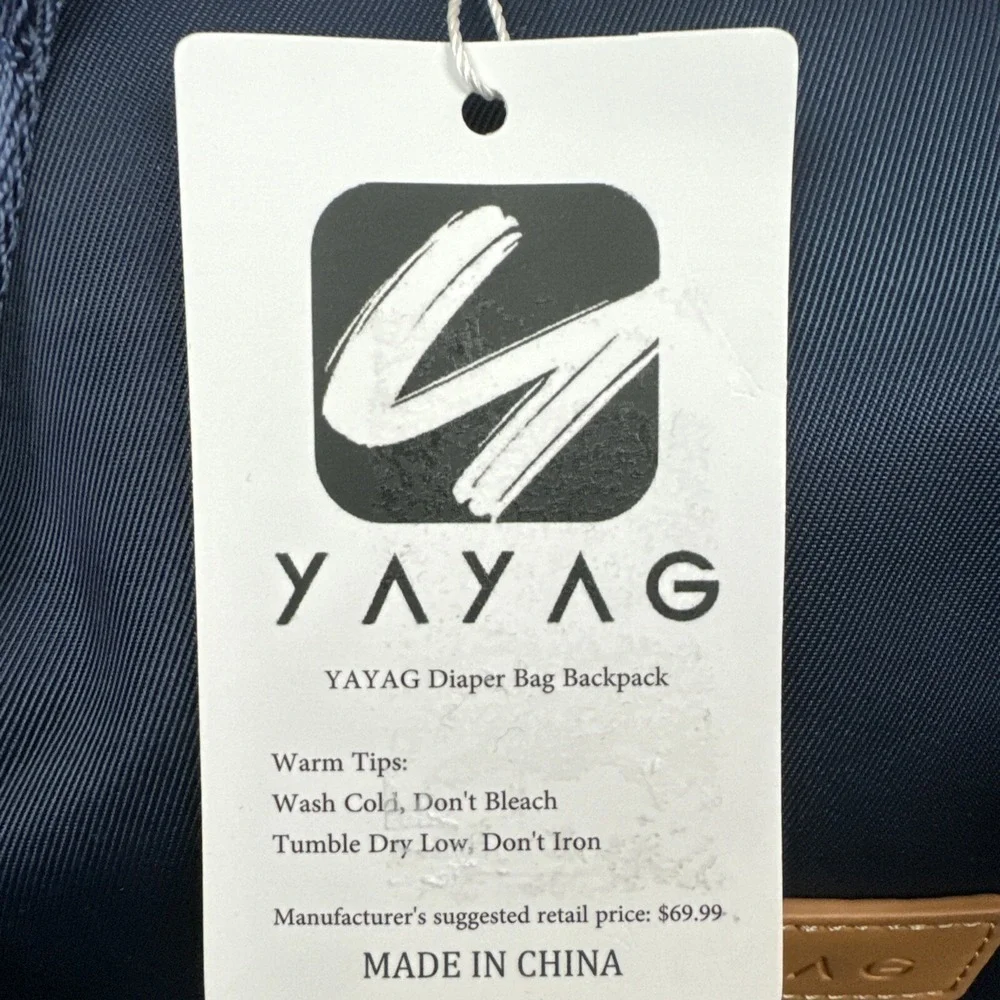 YAYAG Diaper Bag 🆕 Backpack Stylish Tote Navy‎ Blue Travel Baby Shoulder New